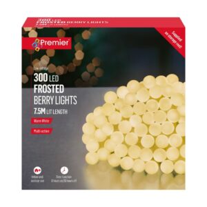 300 Warm White Frosted LED Berry Lights