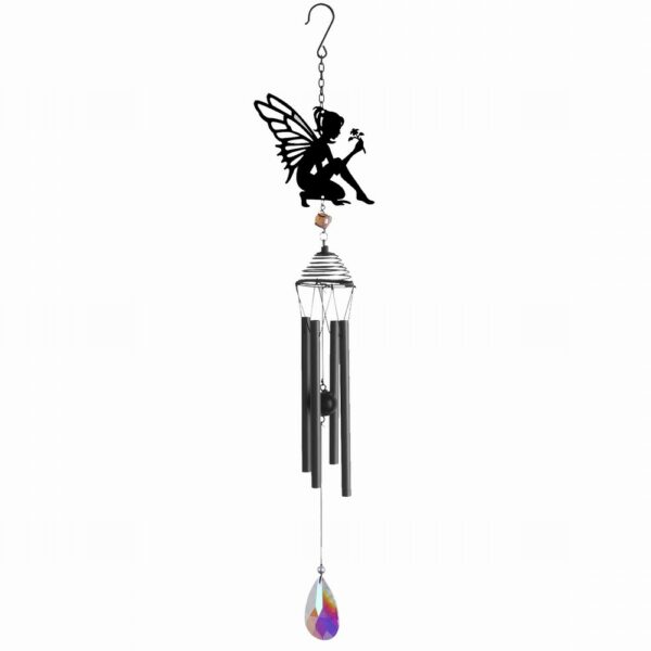 Black Silhouette Fairy Wind Chime