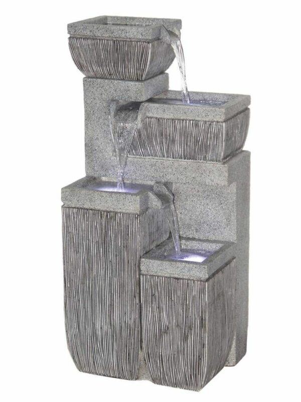 4 Bowl Textured Granite Fountain