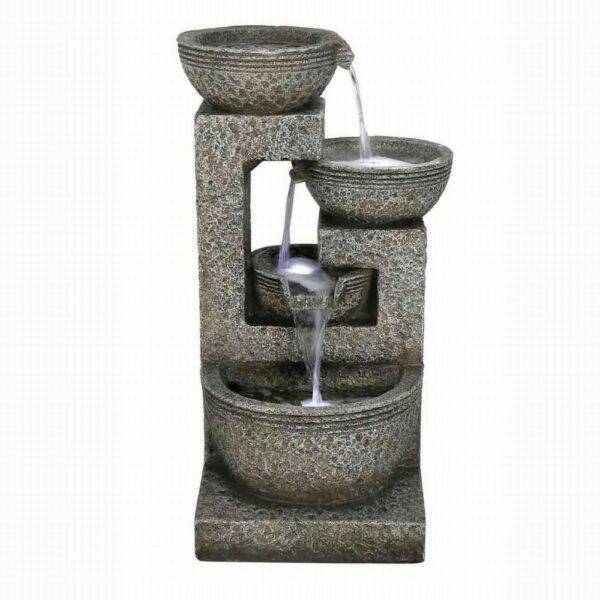 Large Grey 4 Bowl Fountain