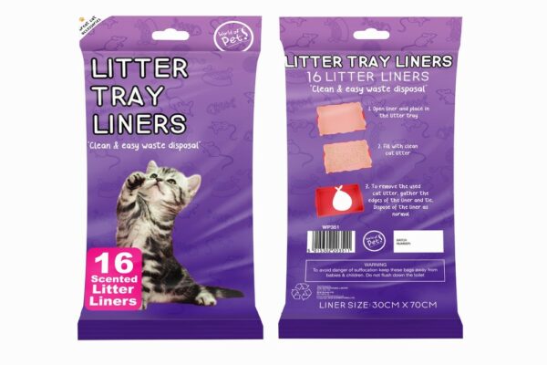 Cat Litter Tray Liners packaging.