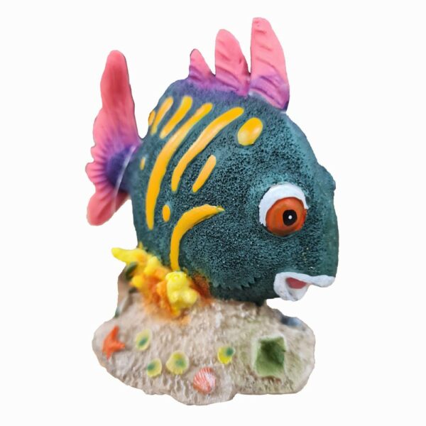 Blue Fish on Coral decoration for aquariums.