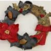 Christmas wreath made of clay painted.