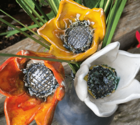 Multi-coloured Ceramic Garden Flowers