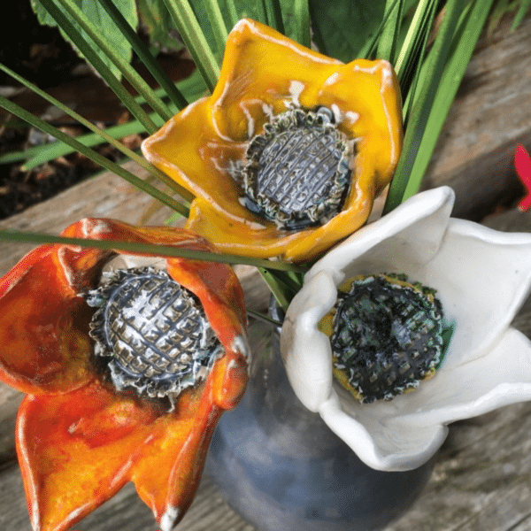 Multi-coloured Ceramic Garden Flowers