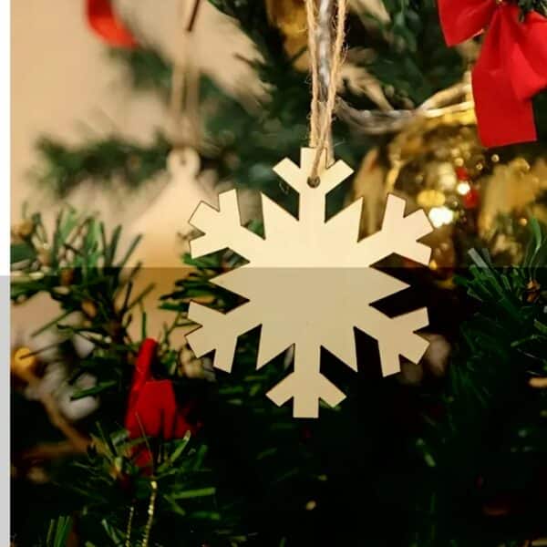 Wooden Christmas Decoration on a tree