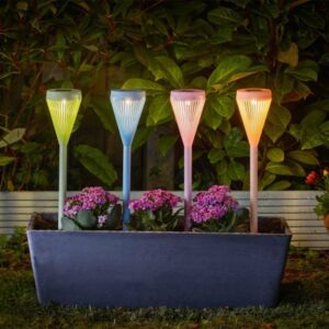 Assorted colours of light stakes for garden