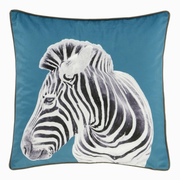 Catherine Lansfield Zebra Cushion Cover Teal