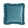 So Soft Velvet Touch Double Frill Teal Cushion Cover