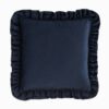 So Soft Velvet Touch Double Frill Navy Cushion Cover