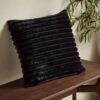 Cosy Ribbed Black Cushion Cover