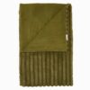 Cosy Ribbed Olive Throw Blanket