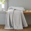 Extra Large New Raschel Velvet Throw Silver