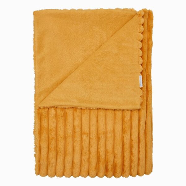 Cosy Ribbed Mustard Throw