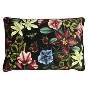 Midnight Garden Floral Rectangular Cushion Shiraz