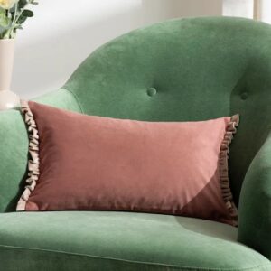 Tilly Velvet Reversible Cushion Cover Pear/Shell