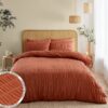 Seersucker Terracotta Quilt Set Double