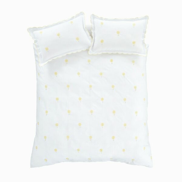 Lorna Embroidered Daisy White Quilt Set Double