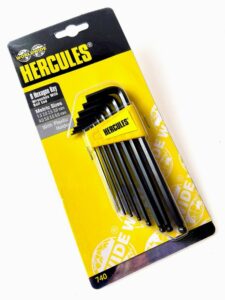 8 Hex Key Wrenches with ball end